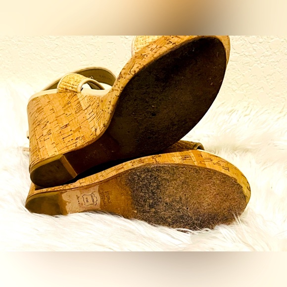 Stuart Weitzman Alex Crochet Ankle Strap Wedge Sandal Espadrille Swamp 10 M - Picture 9 of 10